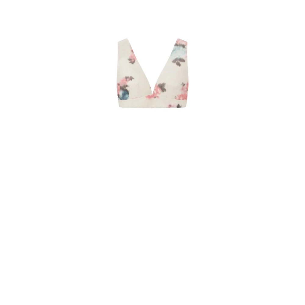 Philosophy Di Lorenzo Serafini Damen Multicolor - Taffetà Chiné Leinenmischung Micro Top - Tops - Mehrfarbig - L