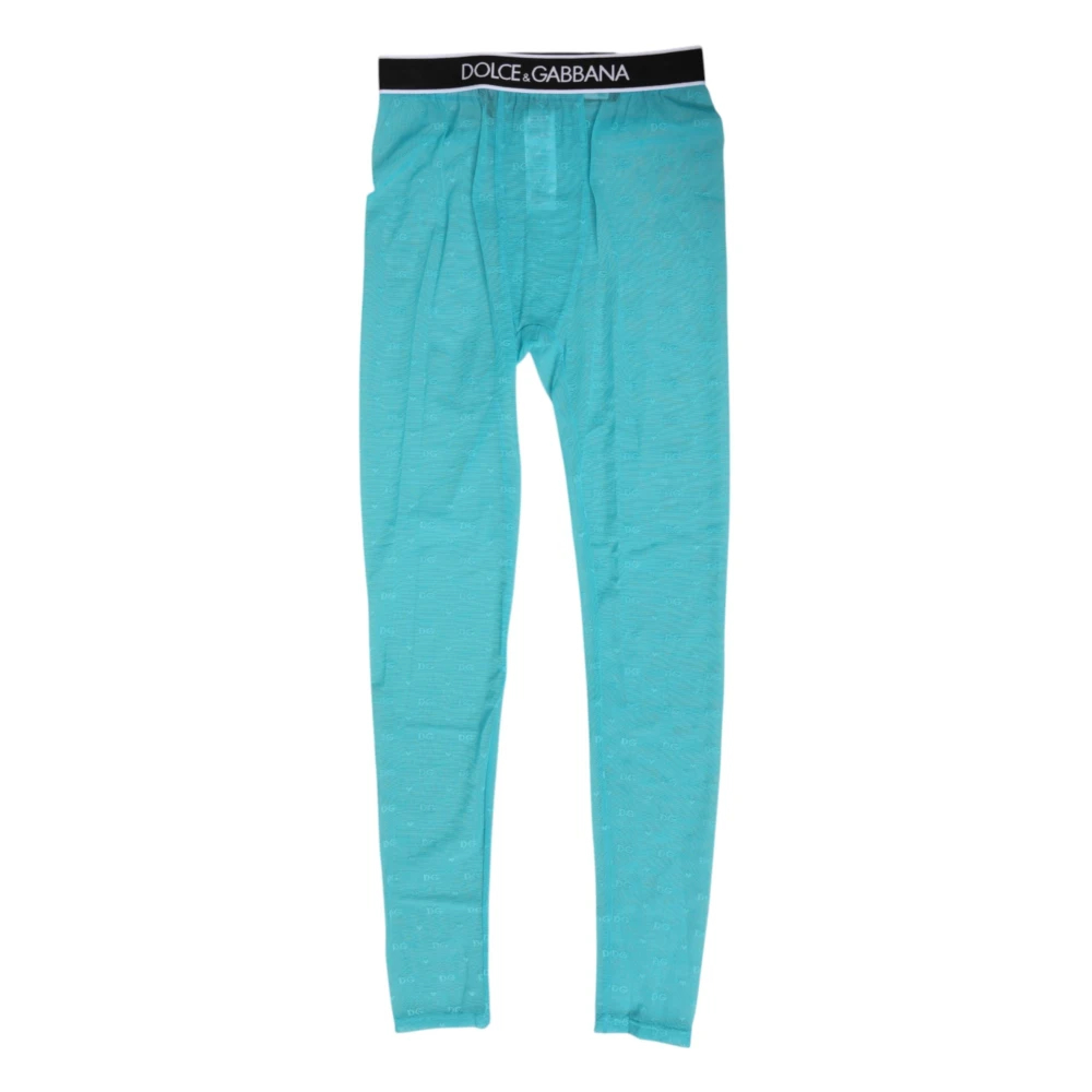 Dolce & Gabbana Damen Blau - Logo Spitze Leggings Hose Unterwäsche - Trousers - S