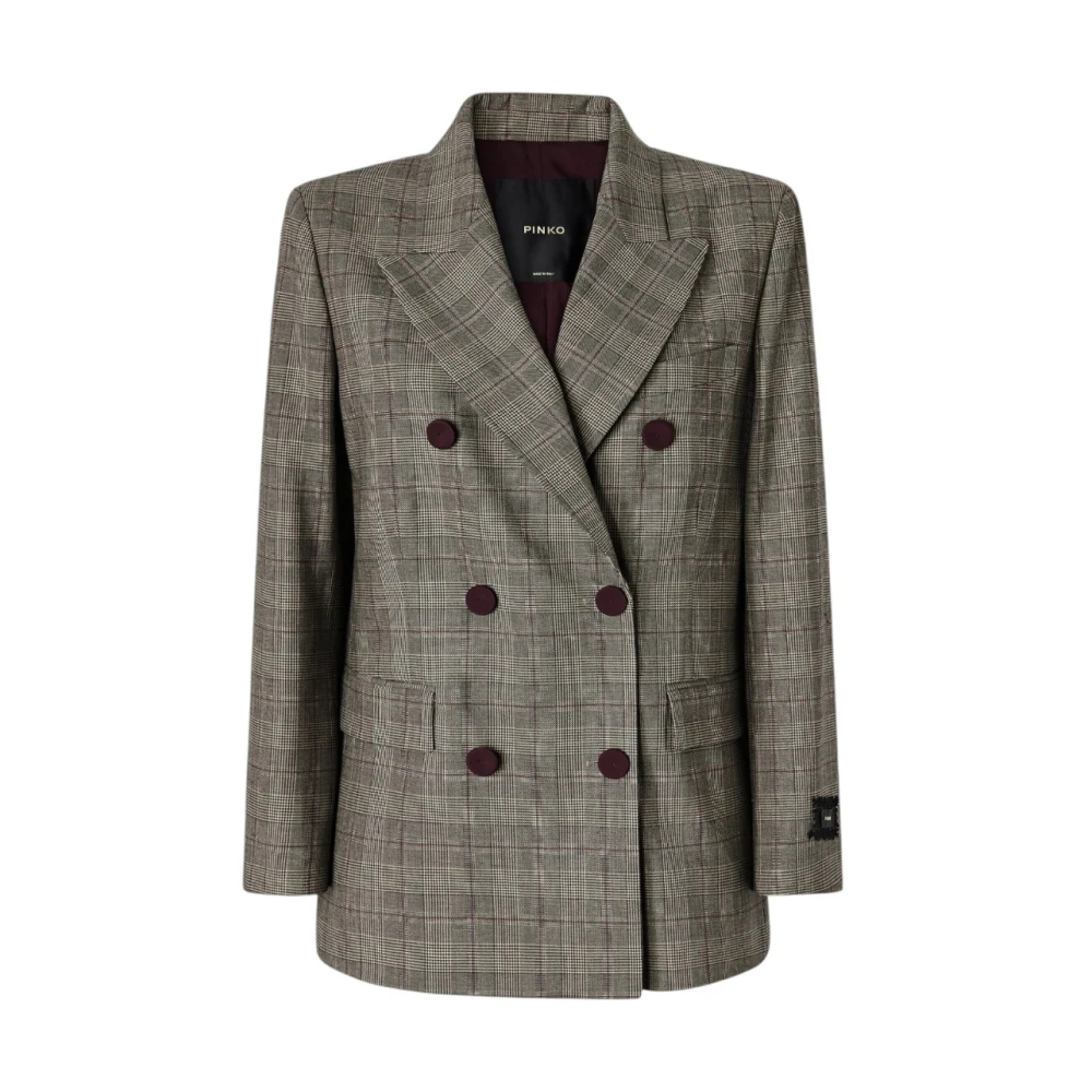 Pinko - New Guinea Zweireihiger Blazer - Jackets - Damen - Beige - L - Bild 8