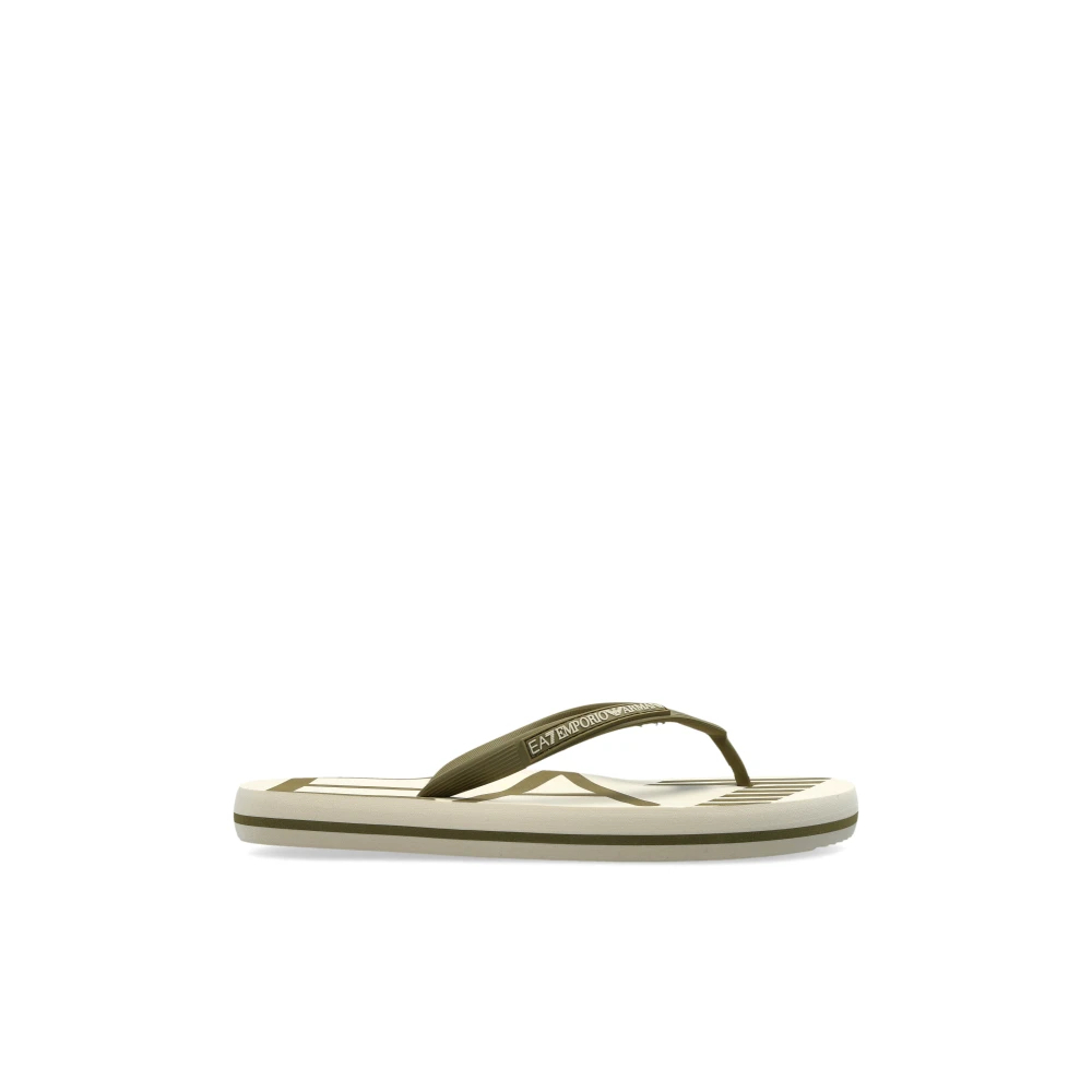 Emporio Armani Ea7 Damen Grün - Gummi-Zehentrenner Mit Logo - Shoes - 41 Eu