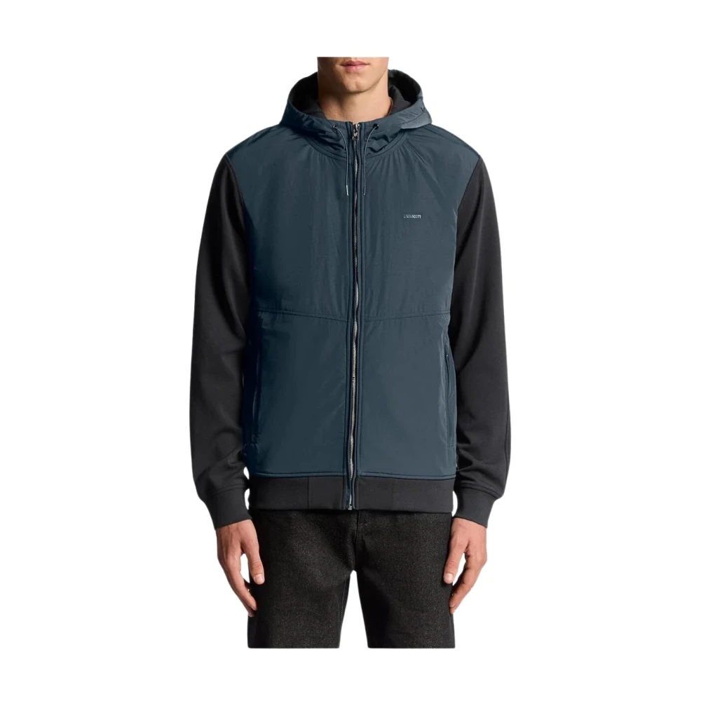 Lyle & Scott Herren Blau Hybrid-Hoodie Mit Halb Raglanärmeln - Bild 5