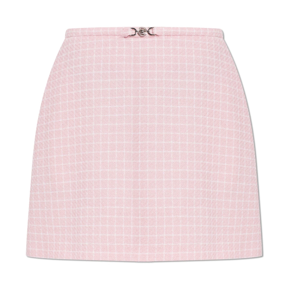 Versace Damen Rosa - Wool Crêpe Tweed A-Linien-Minirock - Skirts - M