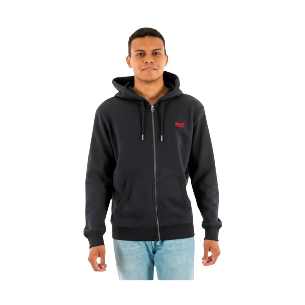 Superdry Blau Logo Essential Kapuzenpullover Mit Reißverschluss - Bild 5
