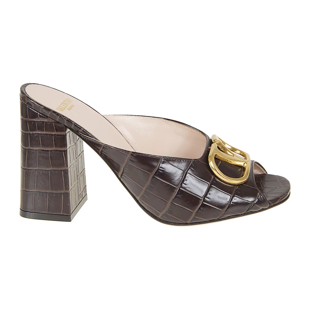 Valentino Garavani Damen Braun - Vlogo Signature Slide Sandal - Shoes - 40 Eu