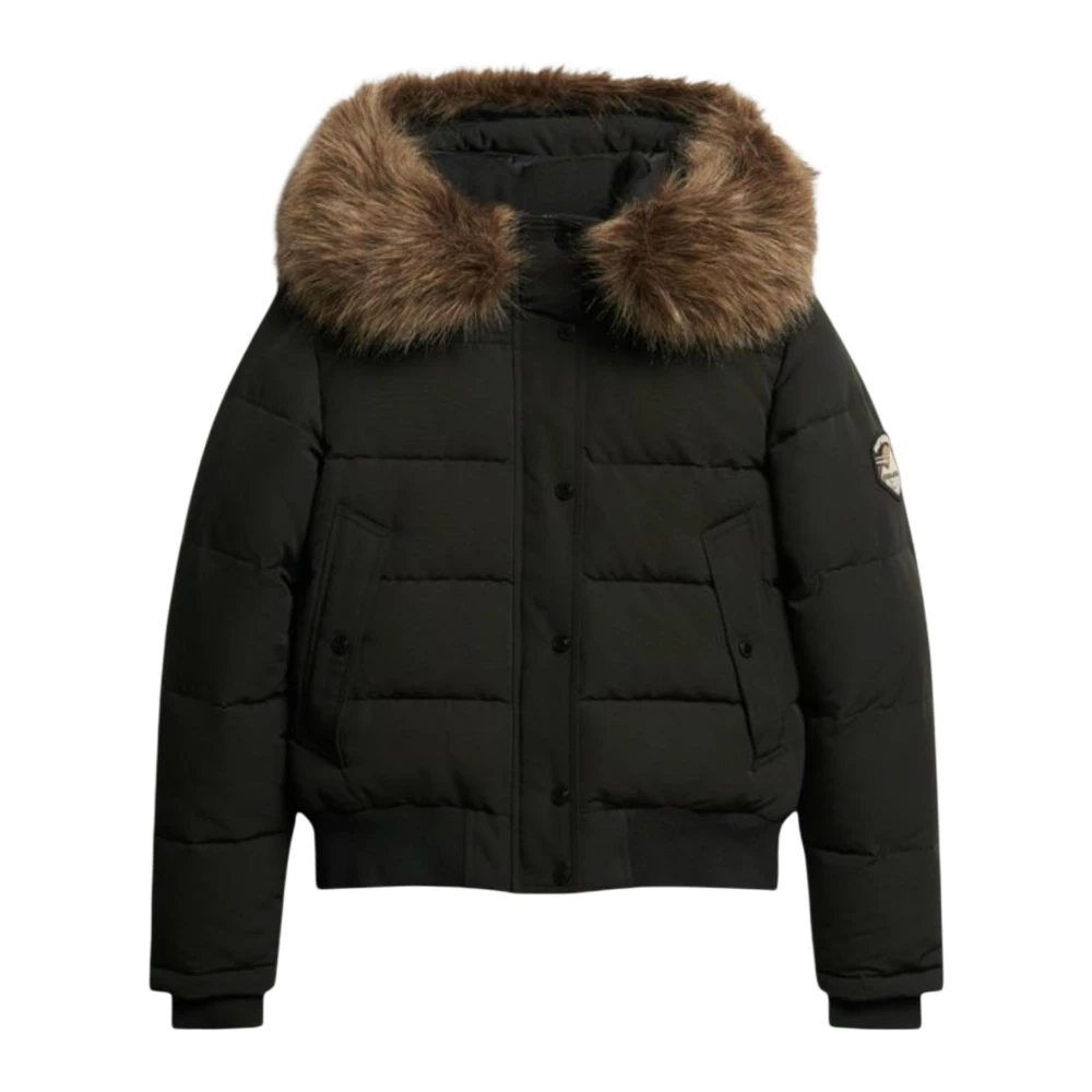 Superdry Damen Schwarz Steppjacke "Everest Hooded Bomber Jkt" Mit Kapuze Kunstfaser Slim Fit erhältlich in Größe L/M/XL von Baur - Bild 9