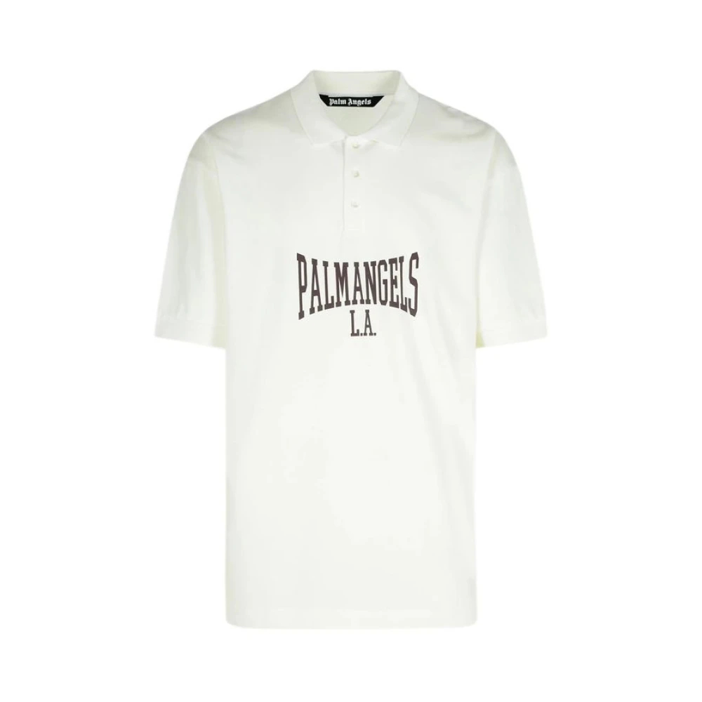 Palm Angels - College Logo Polo - Tops - Herren - Weiß - L