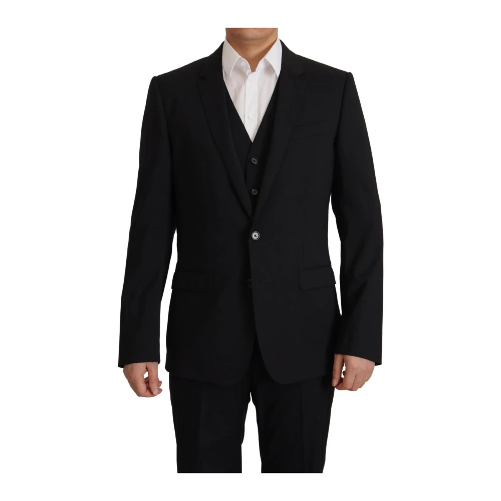 Dolce & Gabbana Herren Schwarz - Er Wollanzug Martini Stil - Suits - K - M