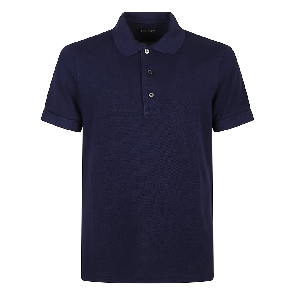 Tom Ford Herren Blau - Es Poloshirt Knopfleiste Kurzarm - Tops - L