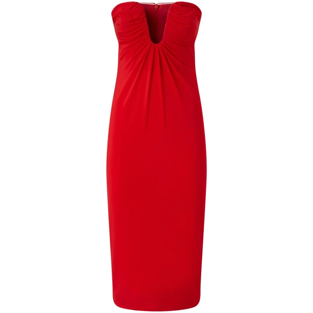 Pinko Damen Rot - Es Trägerloses Midi-Kleid - Dresses - S