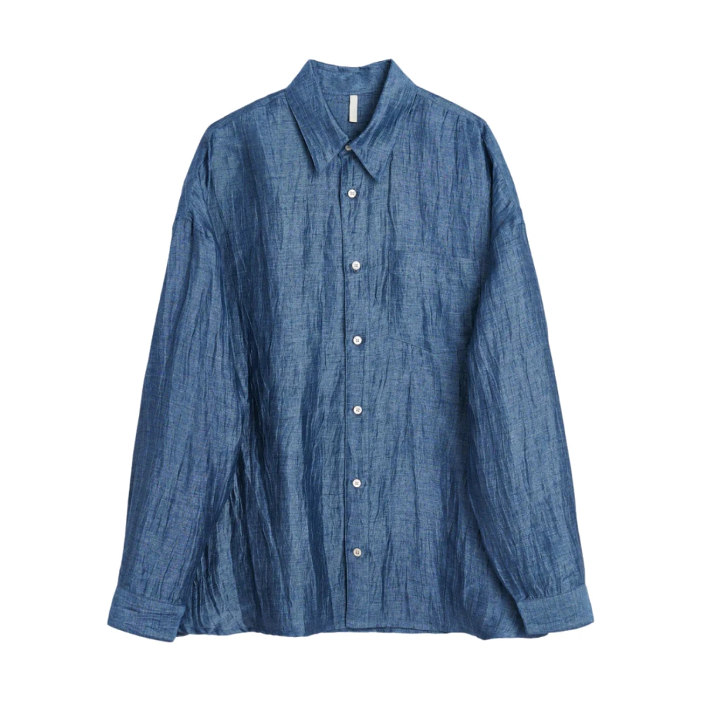 Sunflower Herren Blau - Es Klassisches Leinenhemd Mit Kragen - Shirts - M