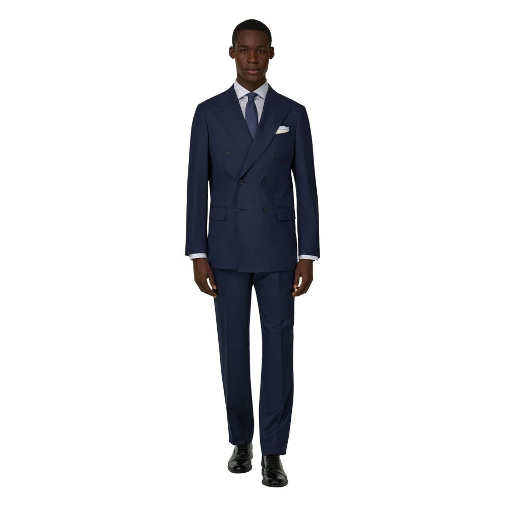Boggi Milano Herren Blau - Wollmischung Double Breasted Anzug - Suits - 2XL