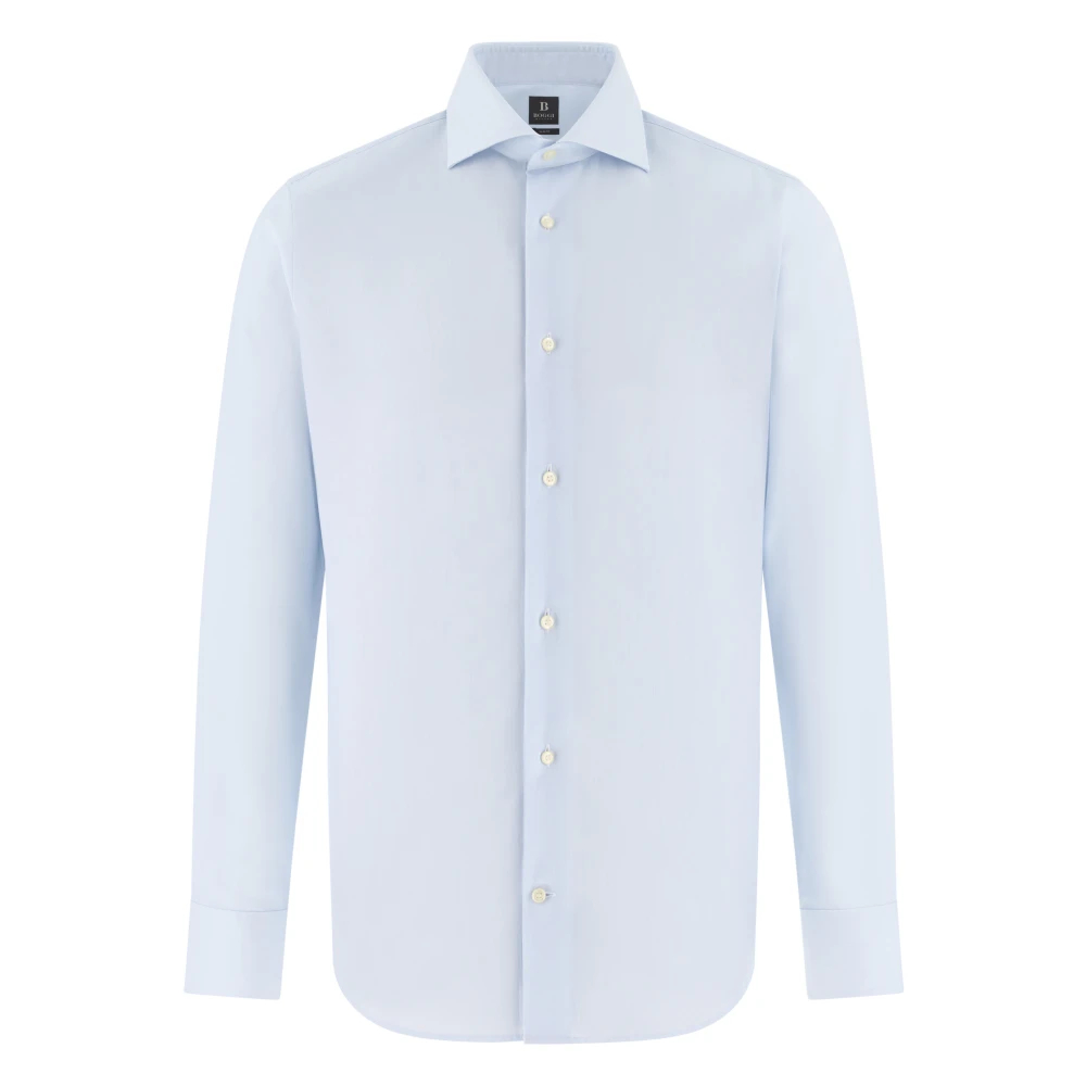 Boggi Milano Herren Blau - 1000 Slim Fit Baumwollhemd - Shirts - 2XL