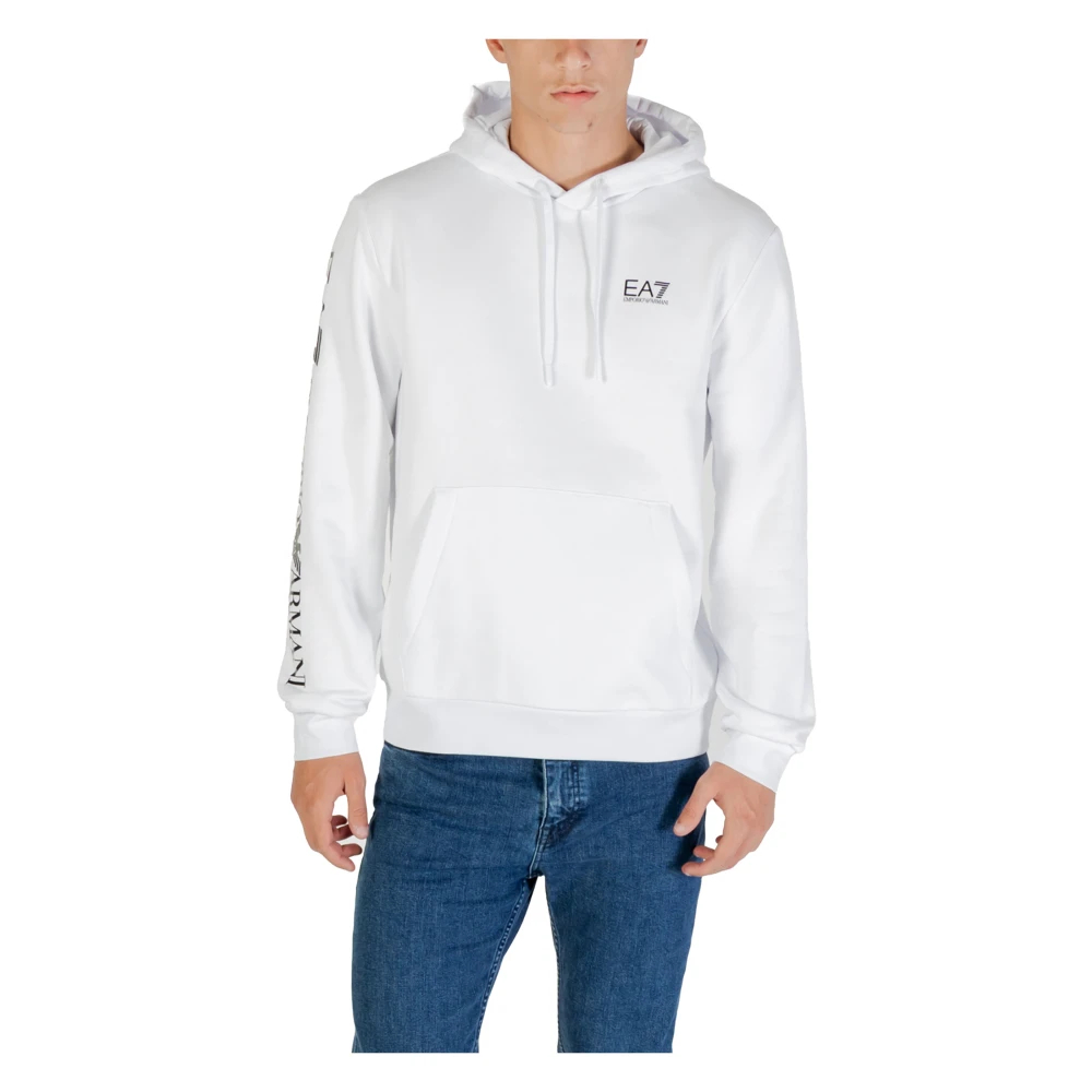 Emporio Armani Ea7 Herren Weiß - Kapuzenpullover Mit Ea7 Design - Sweatshirts & Hoodies - Xl