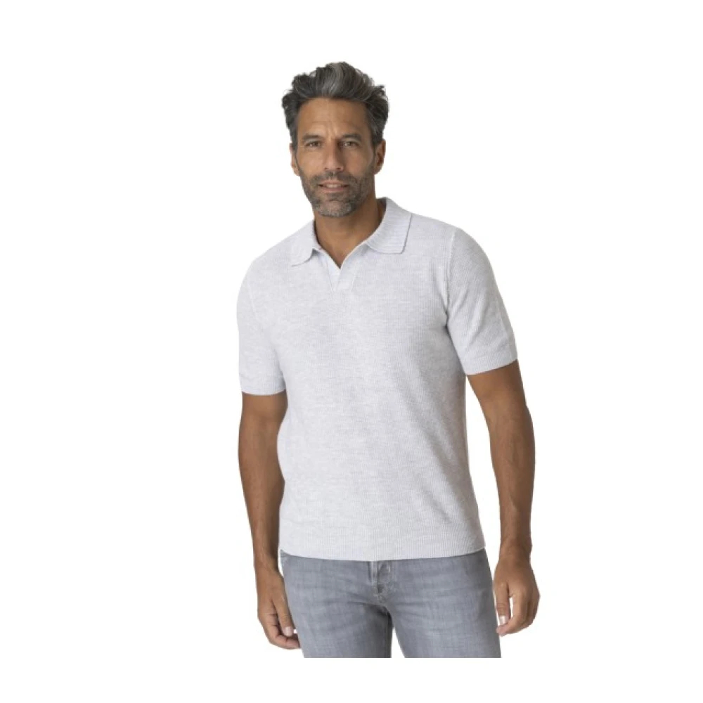 Gran Sasso Herren Blau - Graues Gehäkeltes Skipper-Polo - Tops - M