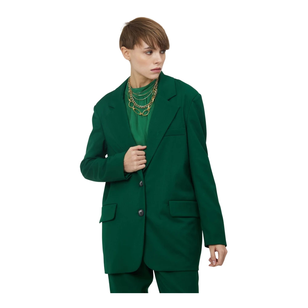Silvian Heach Damen Grün - Regular Blazer Mit Seitentaschen - Jackets - S