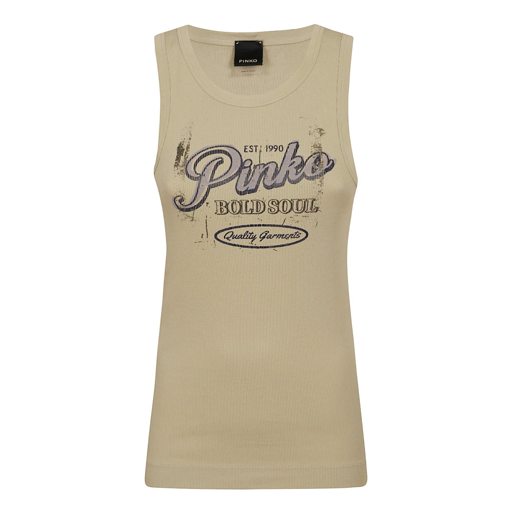 Pinko Damen Beige - Azzanello Canotta Costina Logo - Tops - Xs