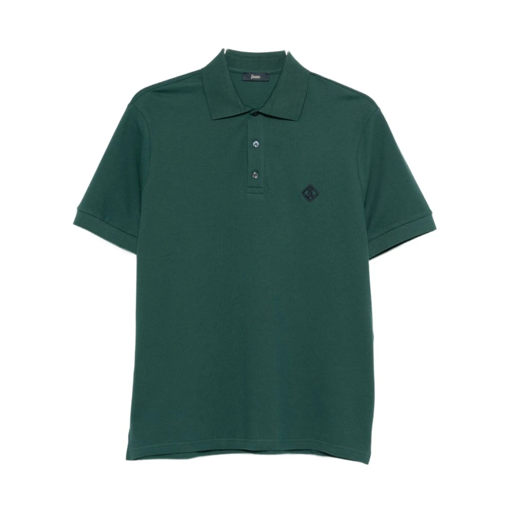 Herno Herren Grün - Logo Patch Kurzarm-Polohemd - Tops - L
