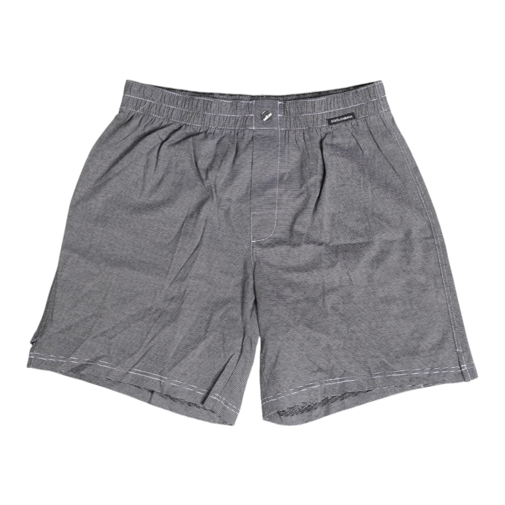 Dolce & Gabbana Herren Grau - Gestreifte Baumwollboxershorts Unterwäsche - Underwear - Xs