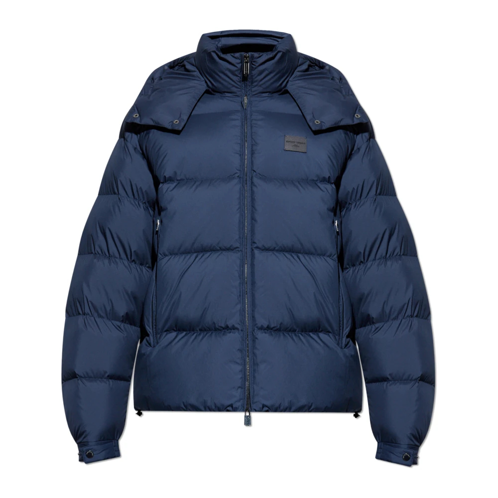 Emporio Armani Herren Blau - Daunenjacke Mit Abnehmbarer Kapuze - Jackets - L