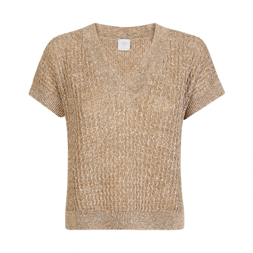 Eleventy Damen Gelb - Maglia Smanicata Scollo V - Knitwear - Xs