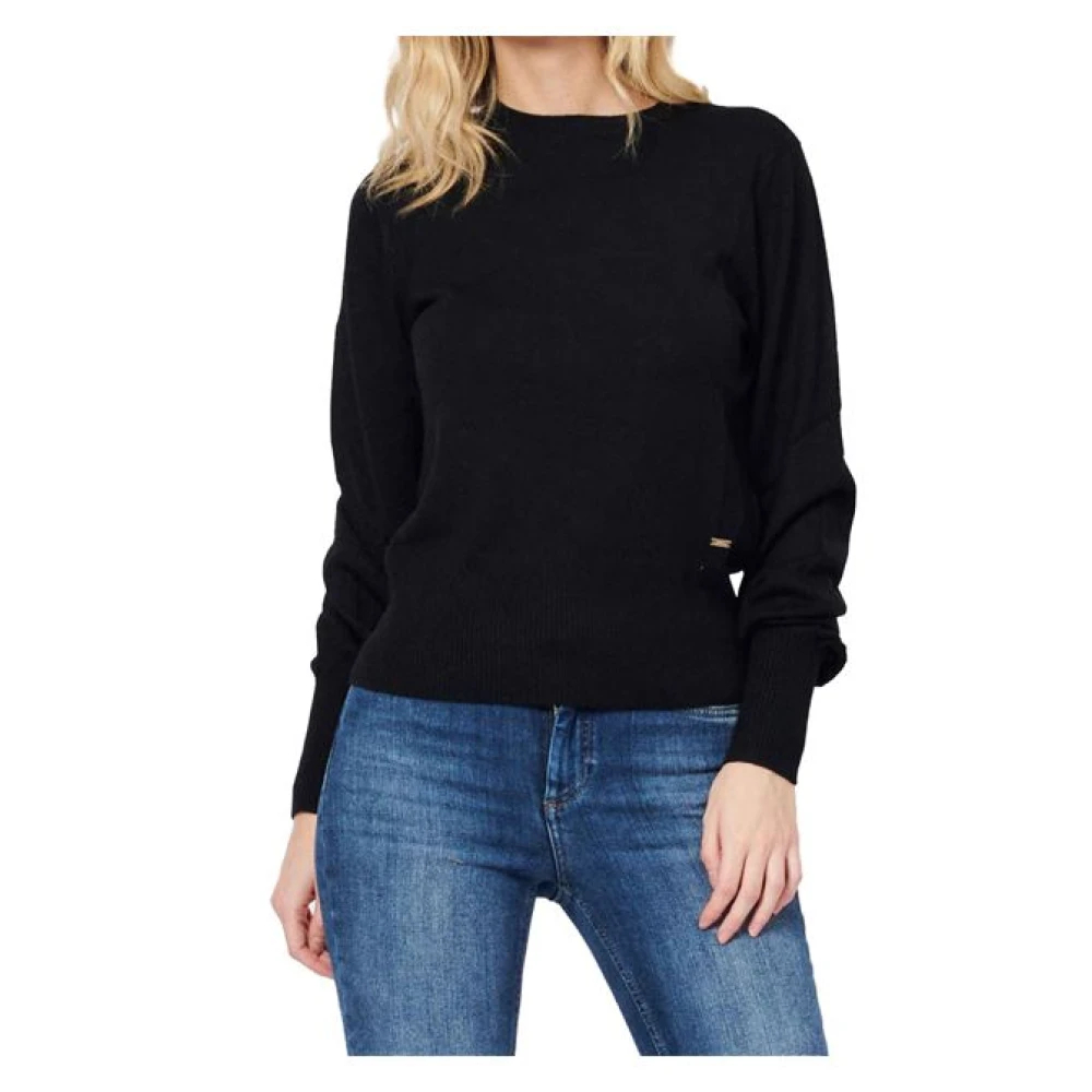 Armani Exchange Damen Schwarz - Langärmliger Pullover Mit Rundhalsausschnitt - Knitwear - K - Xs