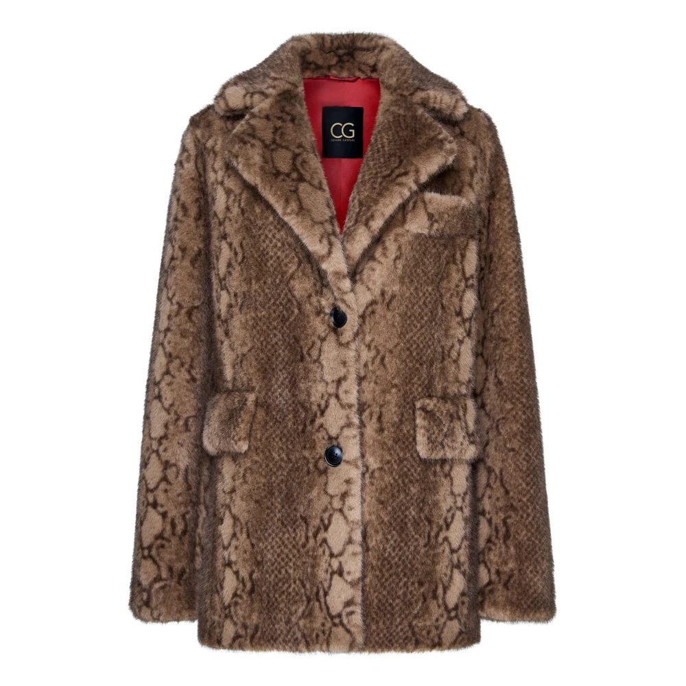 Cesare Gaspari Damen Braun - Kurzer Kunstpelzmantel Neve - Jackets - M