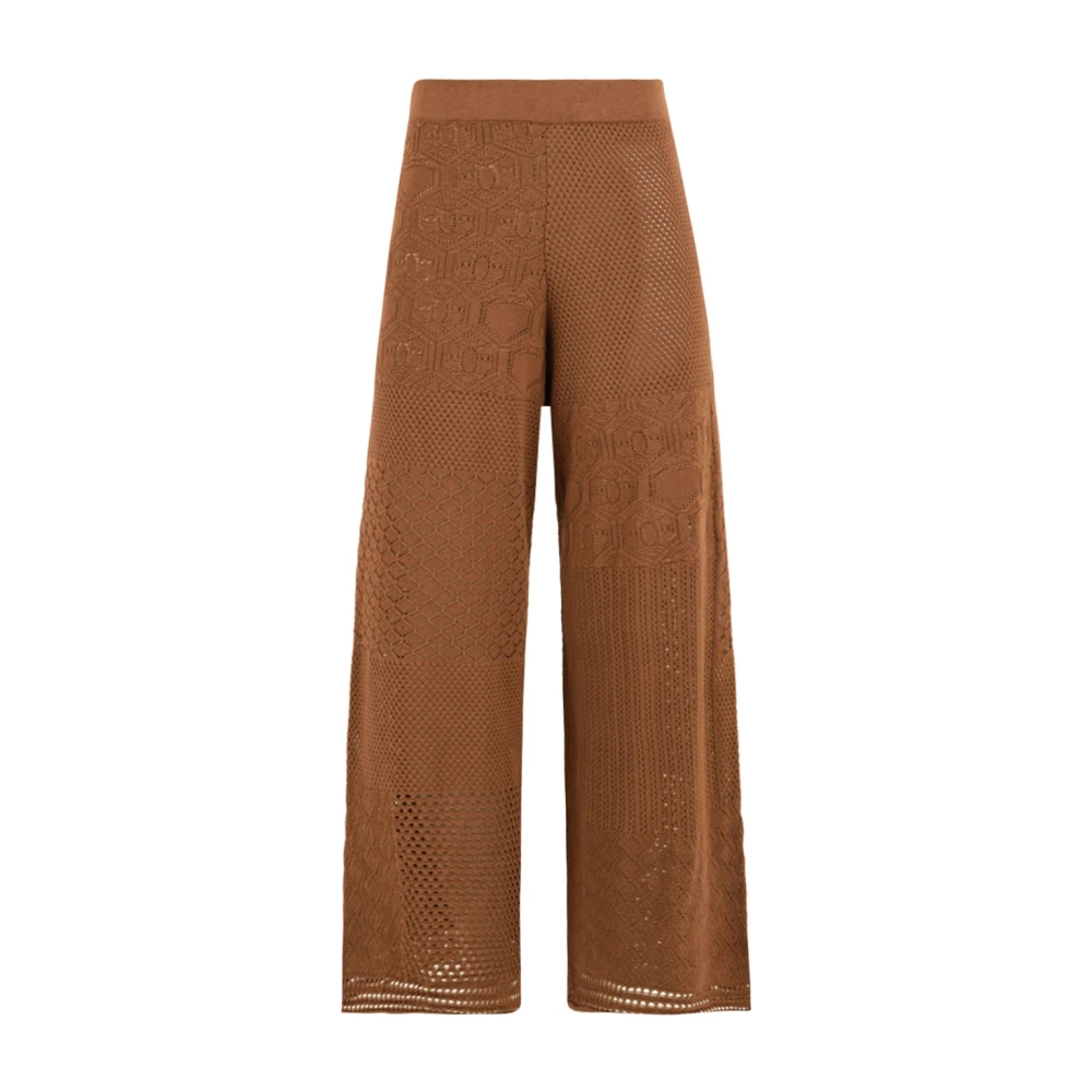 Akep Damen Braun - E Gehäkelte Palazzo Hose - Trousers - Xs