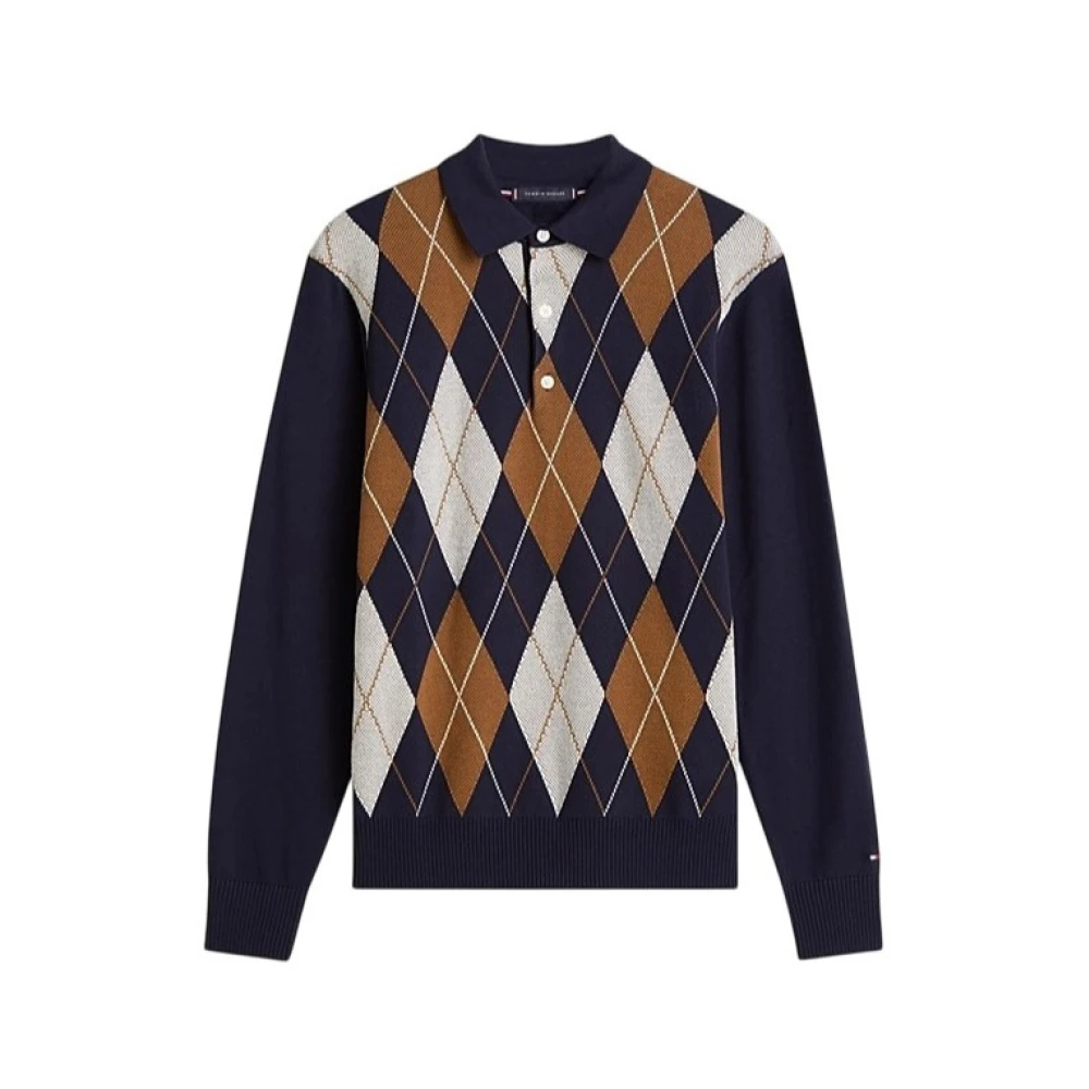 Tommy Hilfiger - Argyle Pullover-Polo - Tops - Herren - Blau - L