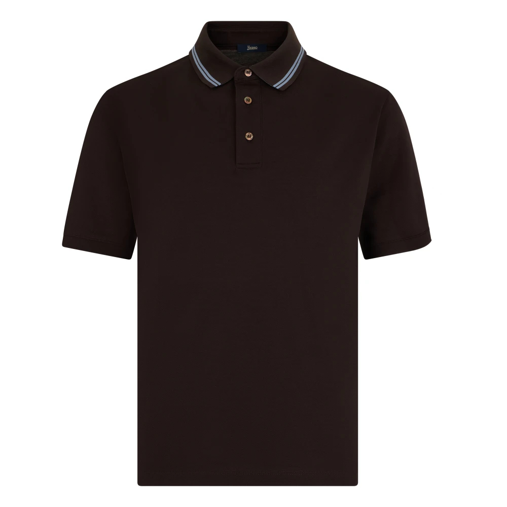 Herno Herren Braun - Kurzärmliges Polohemd Aus Baumwolle - Tops - S