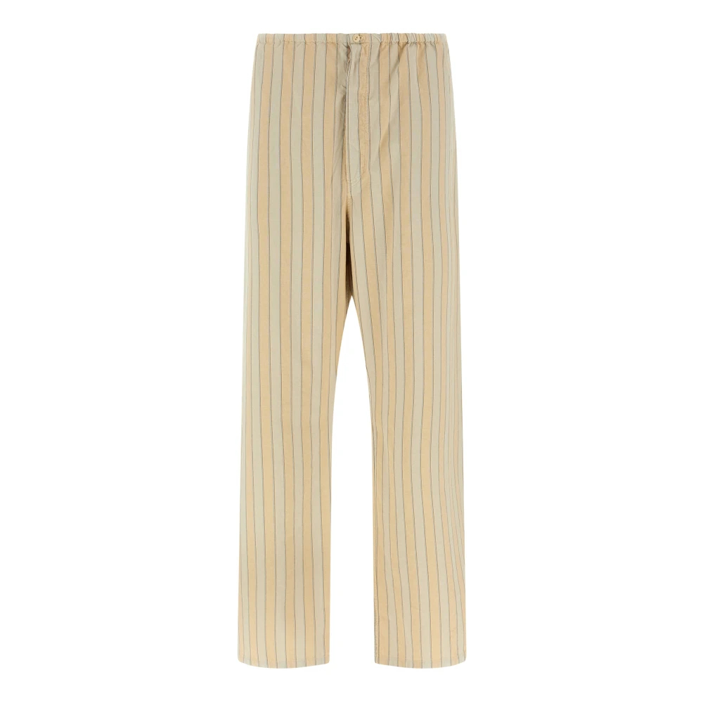 Maison Margiela Herren Beige - Gestreifte Baumwoll-Pyjamahose - Trousers - Xl