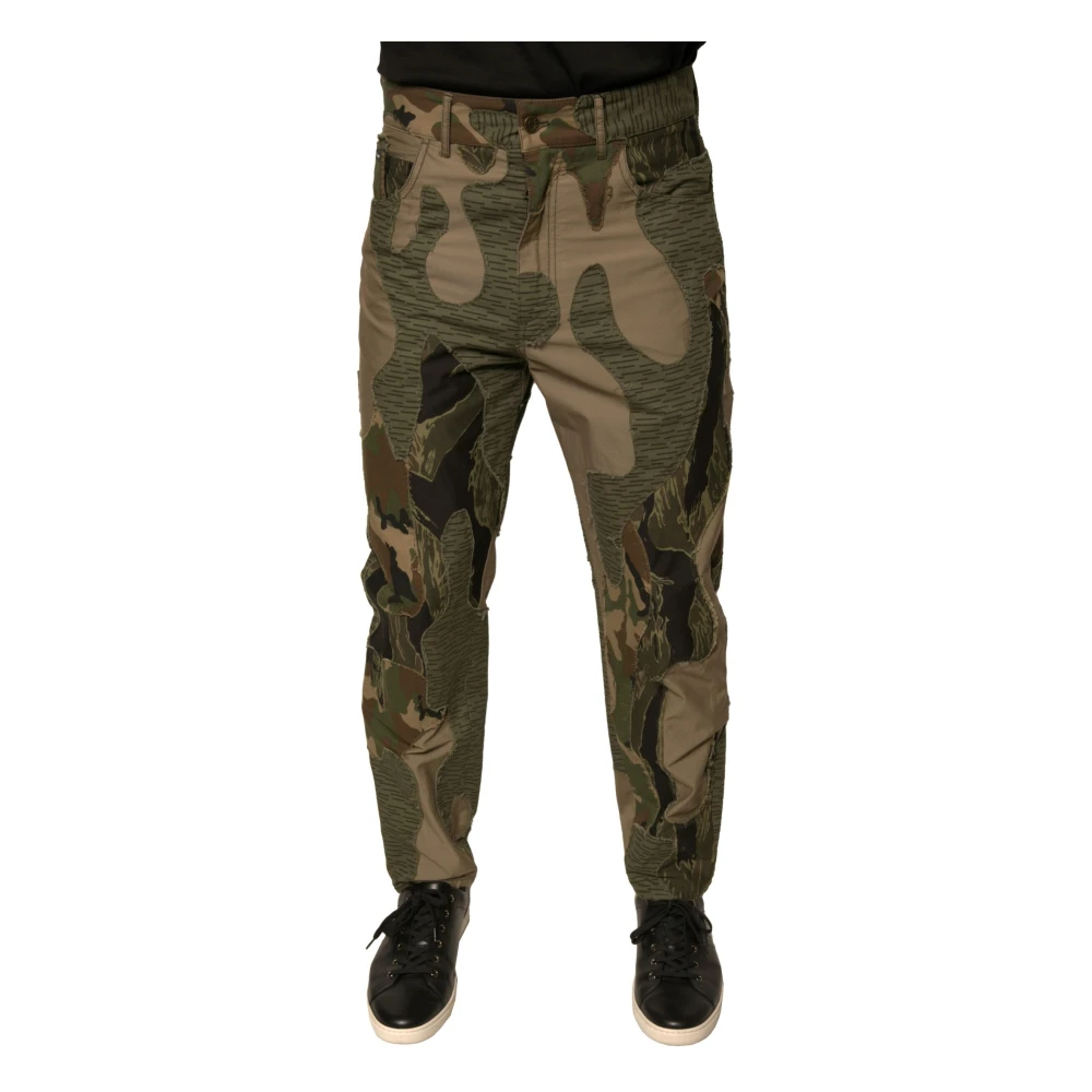 Dolce & Gabbana Herren Multicolor - Camouflage Skinny Hose Mit Knopfverschluss - Trousers - Mehrfarbig - M