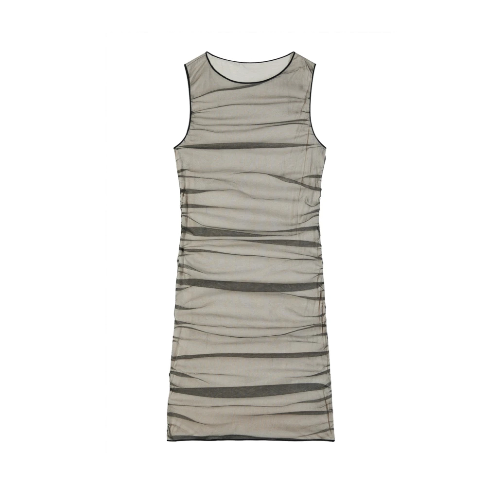 Patrizia Pepe Damen Grau - Figurbetontes Minikleid Mit Tülldrapierung - Dresses - Xs