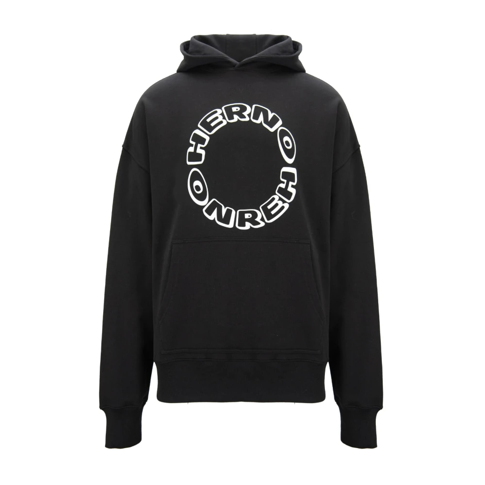 Herno Herren Schwarz - Kapuzenpullover Mit Fronttasche - Sweatshirts & Hoodies - K -L