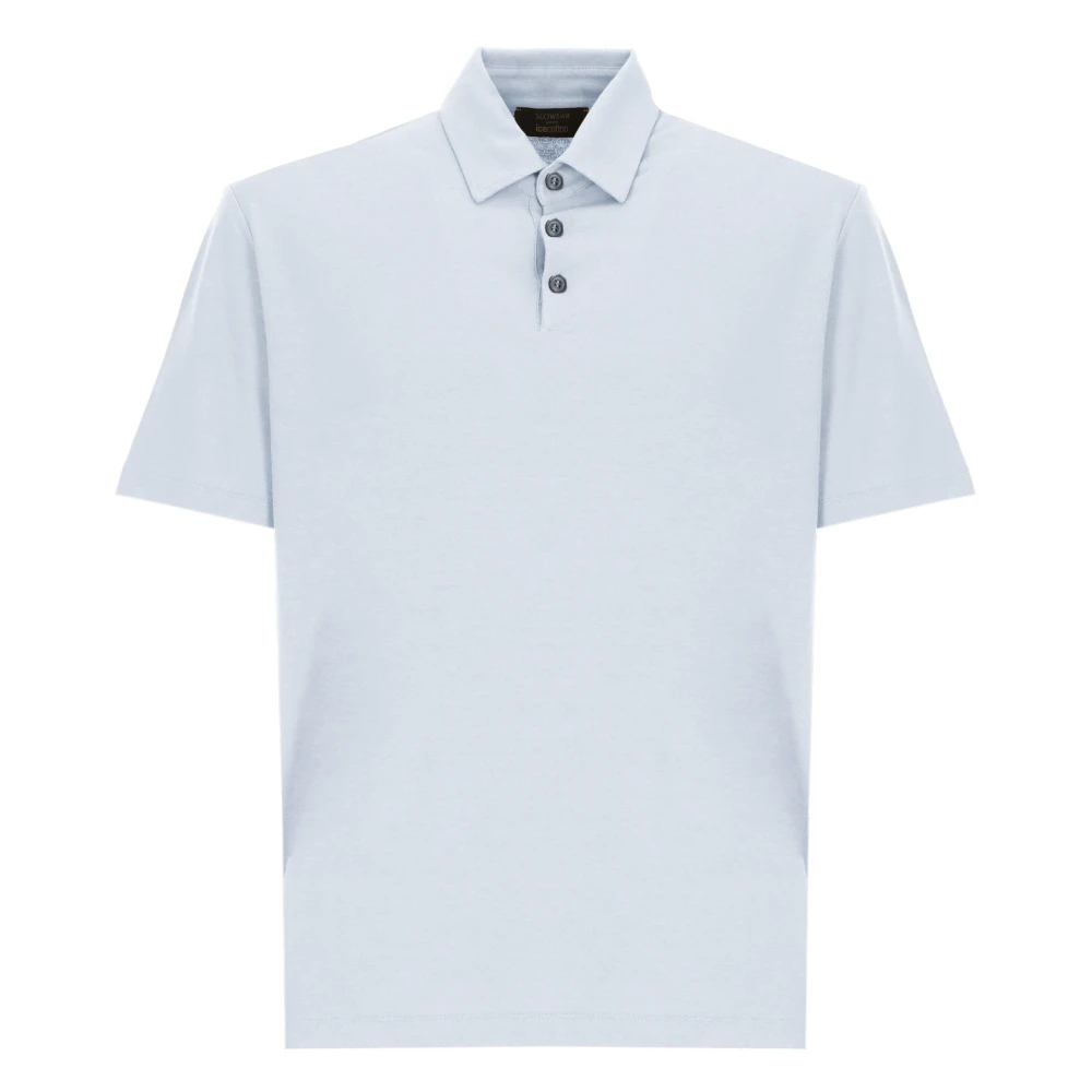 Zanone Herren Blau - Kurzärmeliges Poloshirt Mit Knöpfen - Tops - Xl
