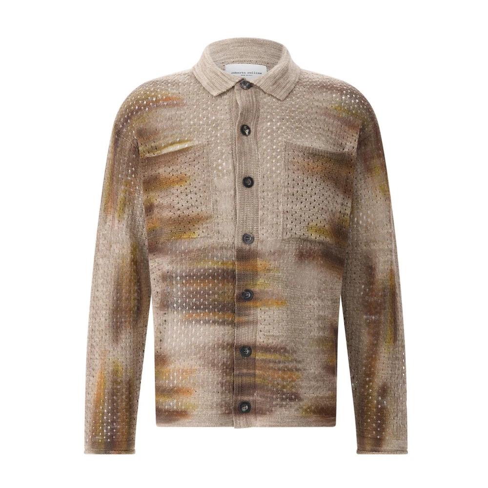 Roberto Collina Herren Braun - Leinen-Mix Cardigan - Knitwear - L
