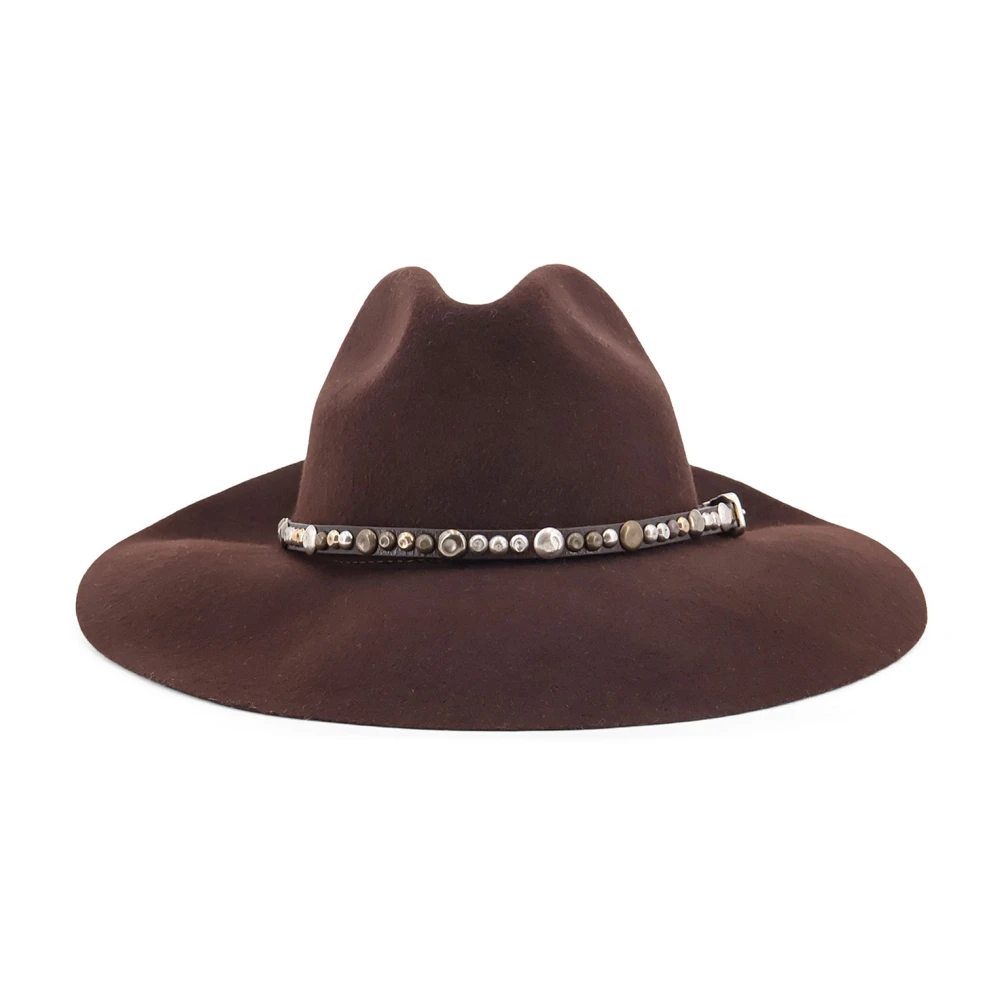 Golden Goose - Studded Leather Hats Made In Italy - Accessories - Damen - Braun - S