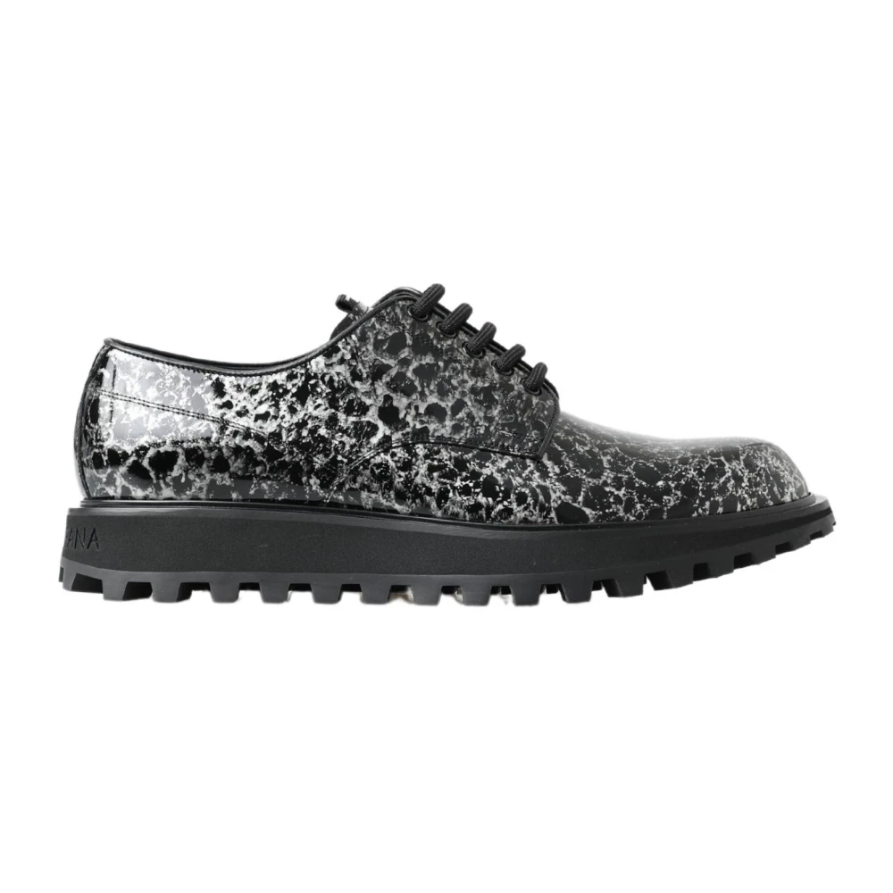 Dolce & Gabbana Herren Schwarz - Derby Lackschuhe - Shoes - K - 39 Eu