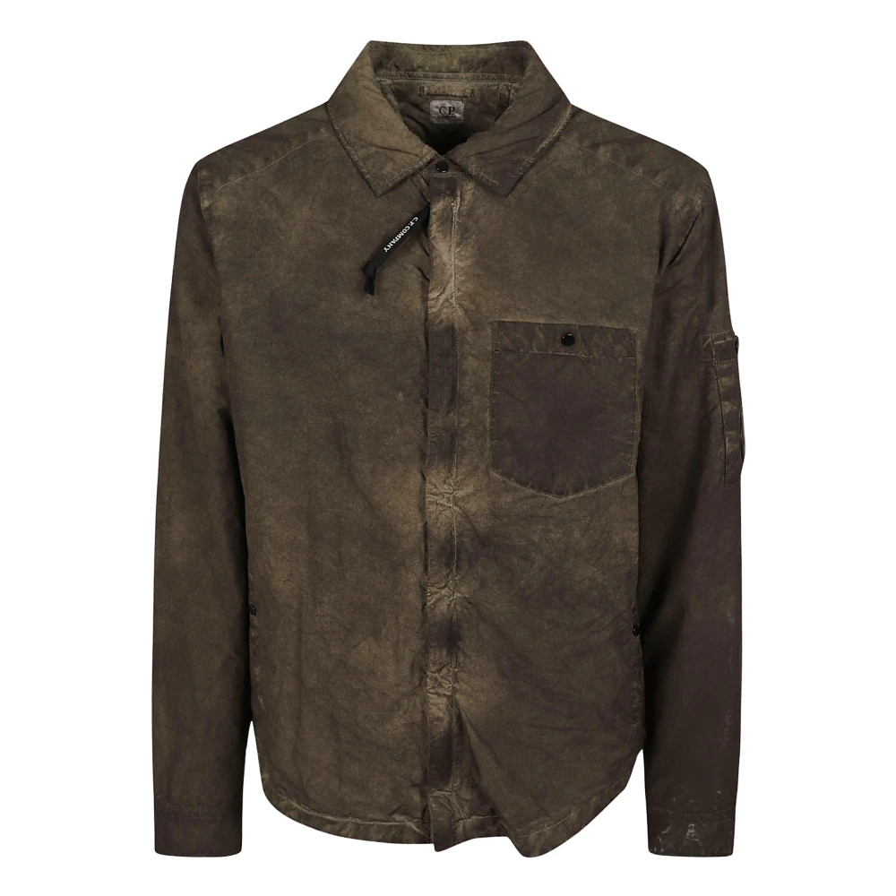 C.p. Company Herren Braun Flatt Nylon Padded Zipped Overshirt - Bild 3