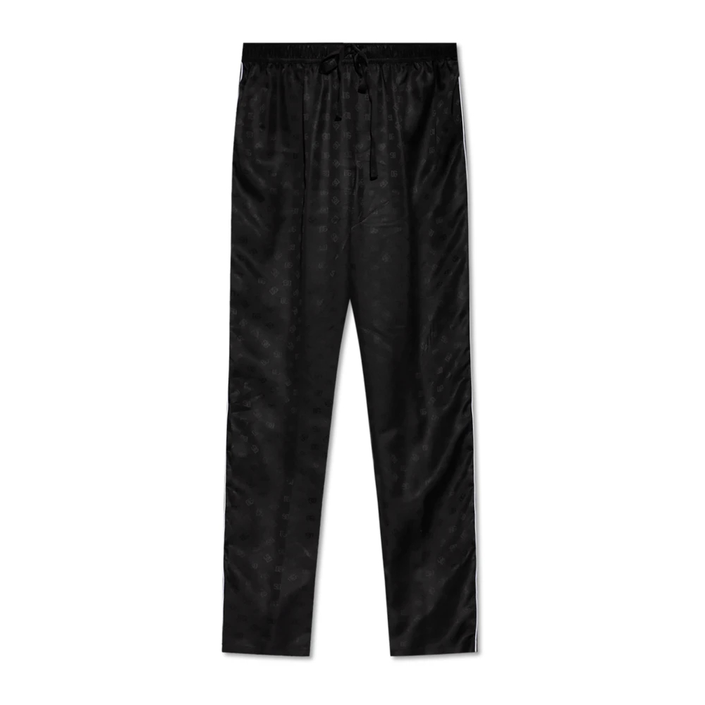 Dolce & Gabbana Herren Schwarz - Seidenhose Mit Monogramm - Trousers - K -Xl