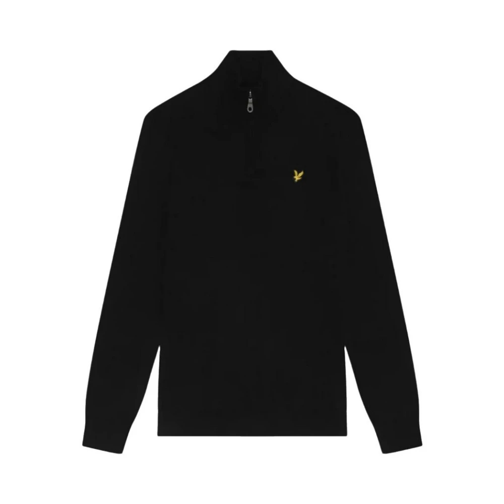 Lyle & Scott Herren Schwarz Pull 1/4 Zip Aus Merinowolle - Bild 4