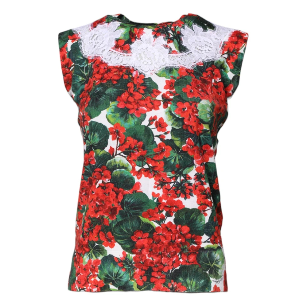 Dolce & Gabbana Damen Multicolor - Florales Spitzen-Tanktop Ohne Ärmel - Tops - Mehrfarbig - Xs