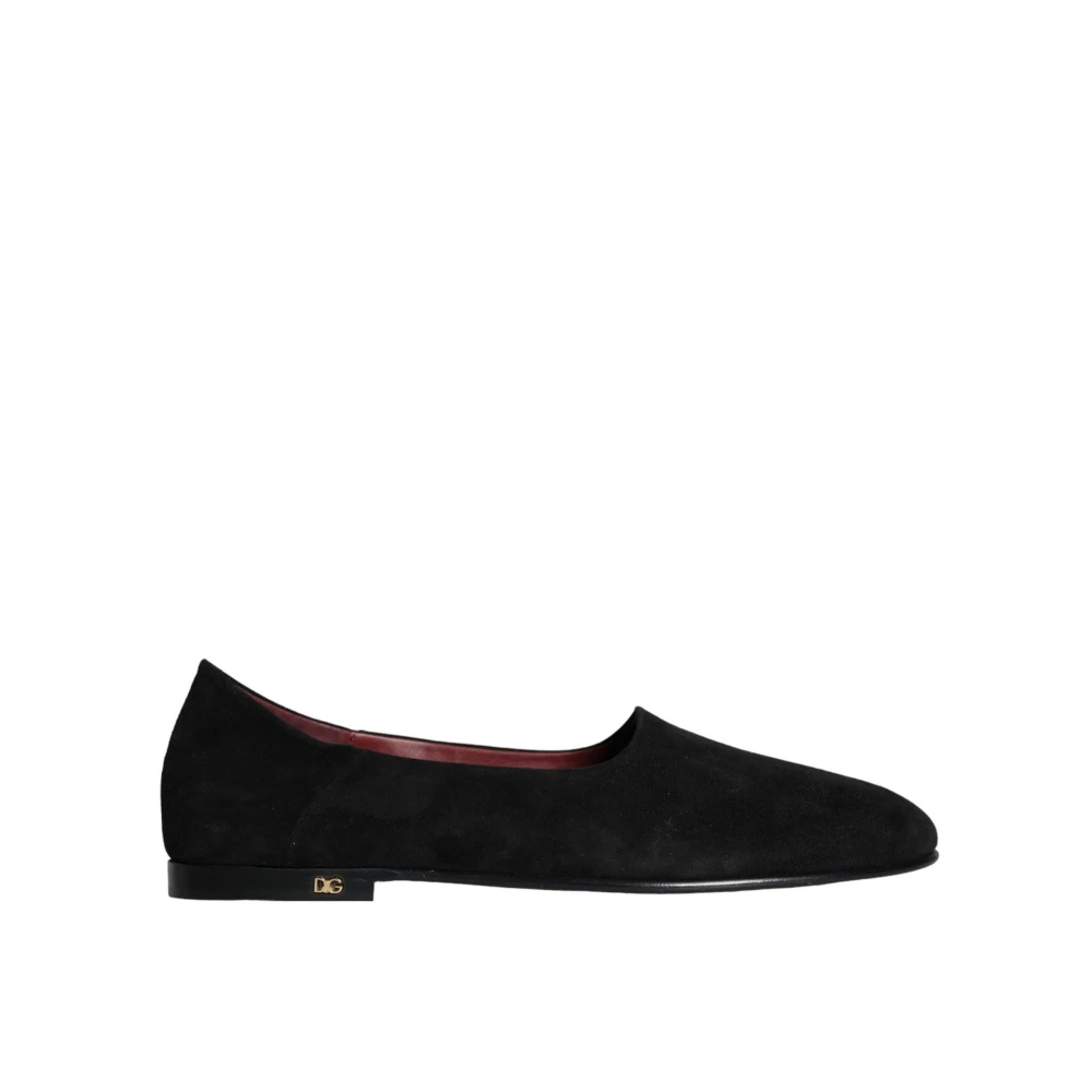 Dolce & Gabbana - Schwarze Wildleder Slip-On Formelle Loafer - Shoes -Herren -Schwarzk -40 1/2 Eu