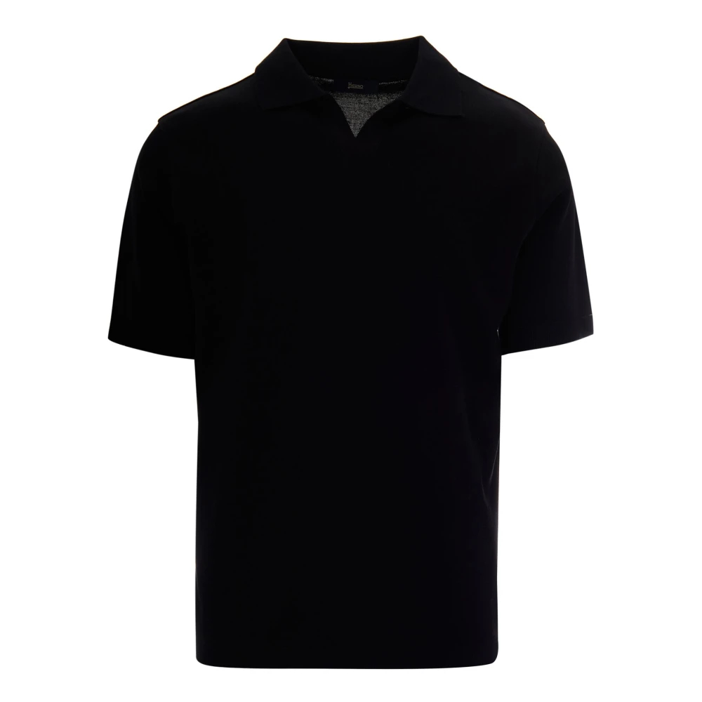 Herno Herren Schwarz - Polo Derby - Tops - K - Xl
