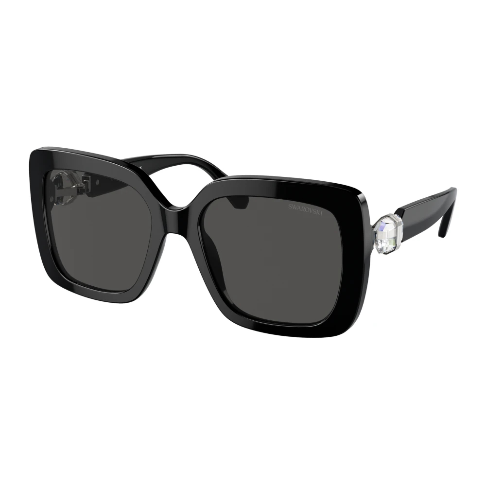 Swarovski Damen Schwarz Sk6001 100187 Sonnenbrillen Acetat Grau Quadratisch Normal - Bild 3