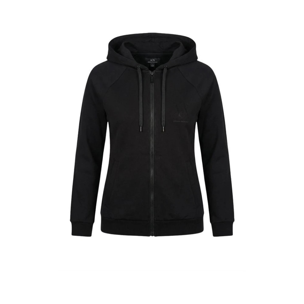 Armani Exchange Damen Schwarz - Felpa Zip - Sweatshirts & Hoodies - K - M
