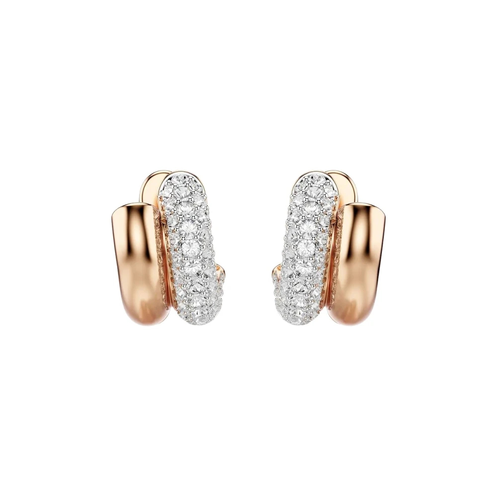 Swarovski Dextera Kreolen, Rundschliff, Mini, 18K Roségoldbeschichtet Weiß - Bild 4