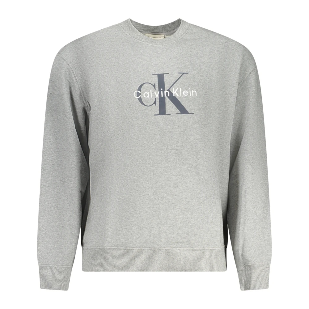 Calvin Klein Jeans, Herren, Pullover, Ls Eu 350terry Monologo Cn Swtsh, Grau, (XL) - Bild 4