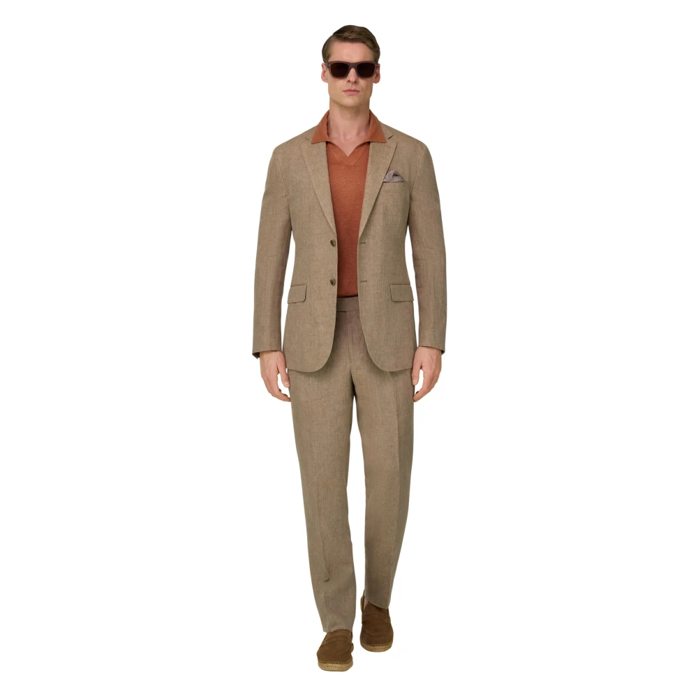 Boggi Milano Herren Beige - Pure Linen Suit - Suits - 2XL