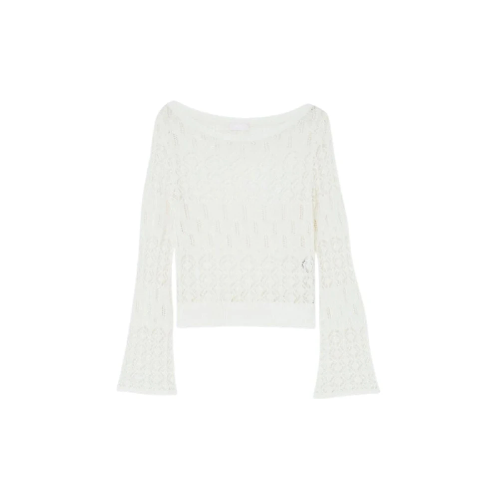 Liu Jo Damen Beige - Lace Sweater - Knitwear - M
