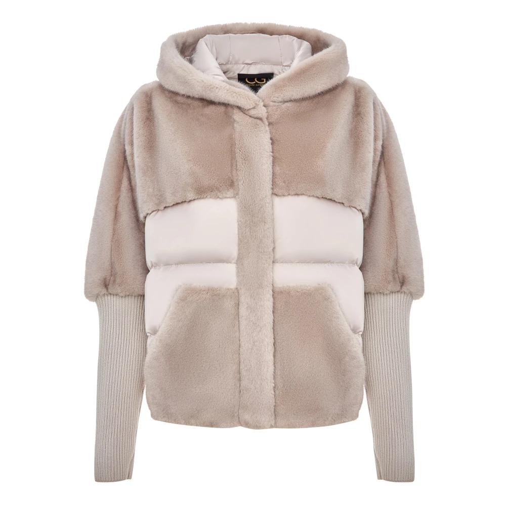 Cesare Gaspari Damen Beige - Oversized Faux Fur Jacke - Ivory - Jackets - M